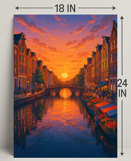 Sunset Over the Canal Poster PosterGoat