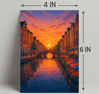 Sunset Over the Canal Poster PosterGoat