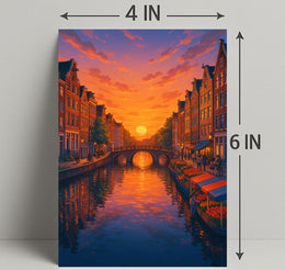 Sunset Over the Canal Poster PosterGoat