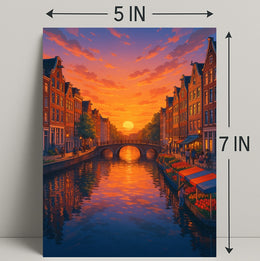 Sunset Over the Canal Poster PosterGoat