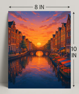 Sunset Over the Canal Poster PosterGoat