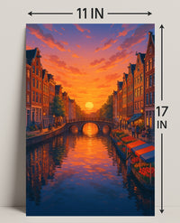 Sunset Over the Canal Poster PosterGoat