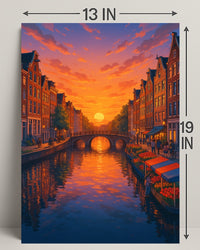Sunset Over the Canal Poster PosterGoat