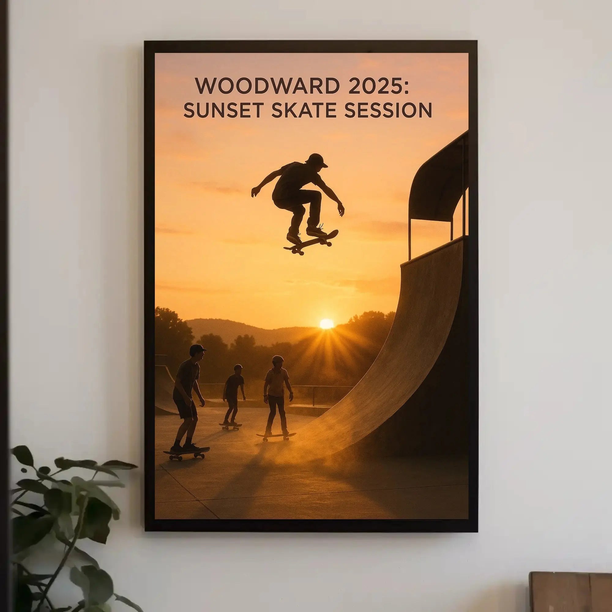 Sunset Skateboarding Adventure at Woodward 2025 - Sports Poster PosterGoat
