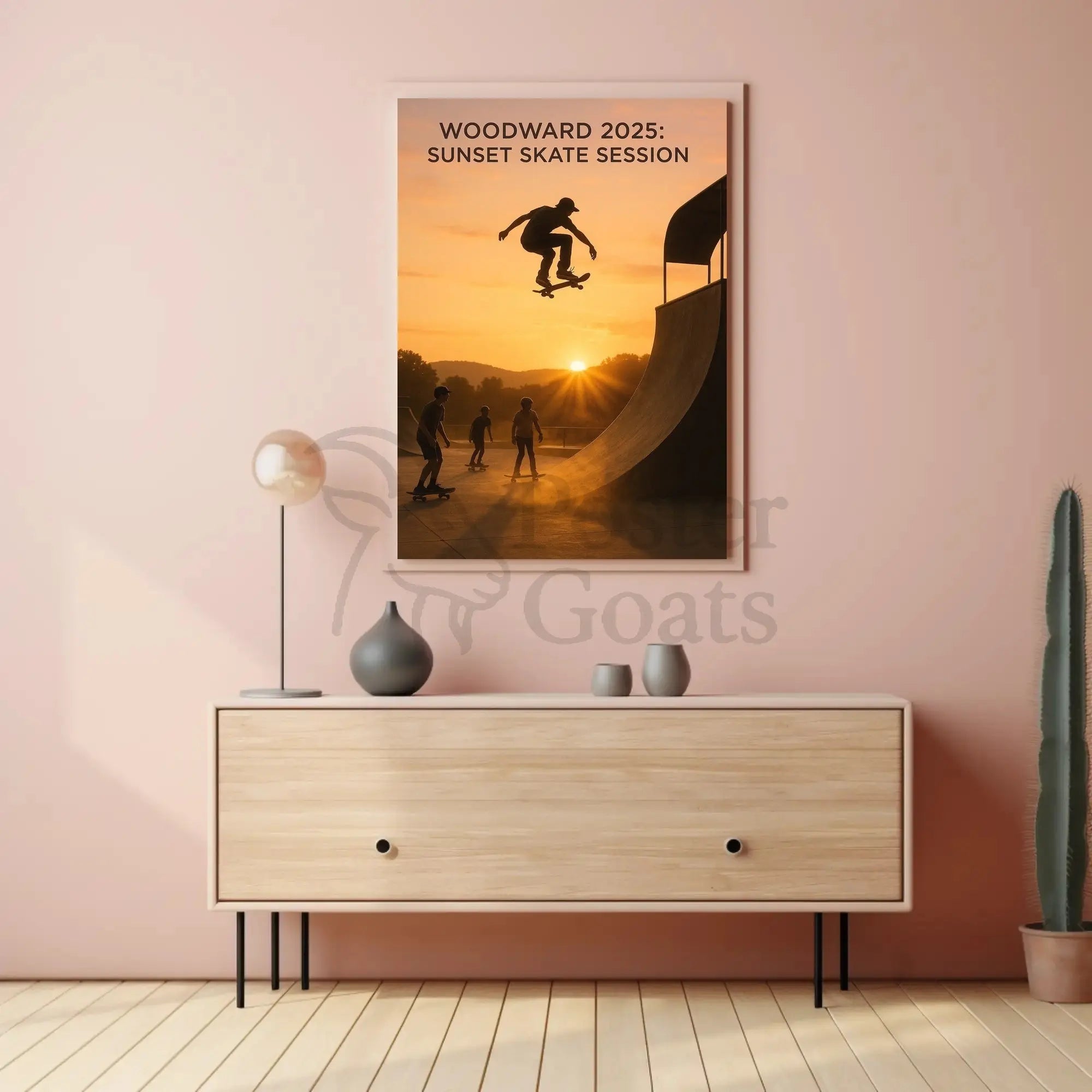 Sunset Skateboarding Adventure at Woodward 2025 - Sports Poster PosterGoat