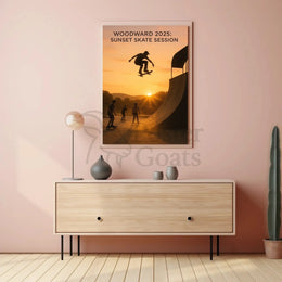 Sunset Skateboarding Adventure at Woodward 2025 - Sports Poster PosterGoat