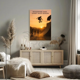 Sunset Skateboarding Adventure at Woodward 2025 - Sports Poster PosterGoat