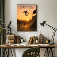 Sunset Skateboarding Adventure at Woodward 2025 - Sports Poster PosterGoat