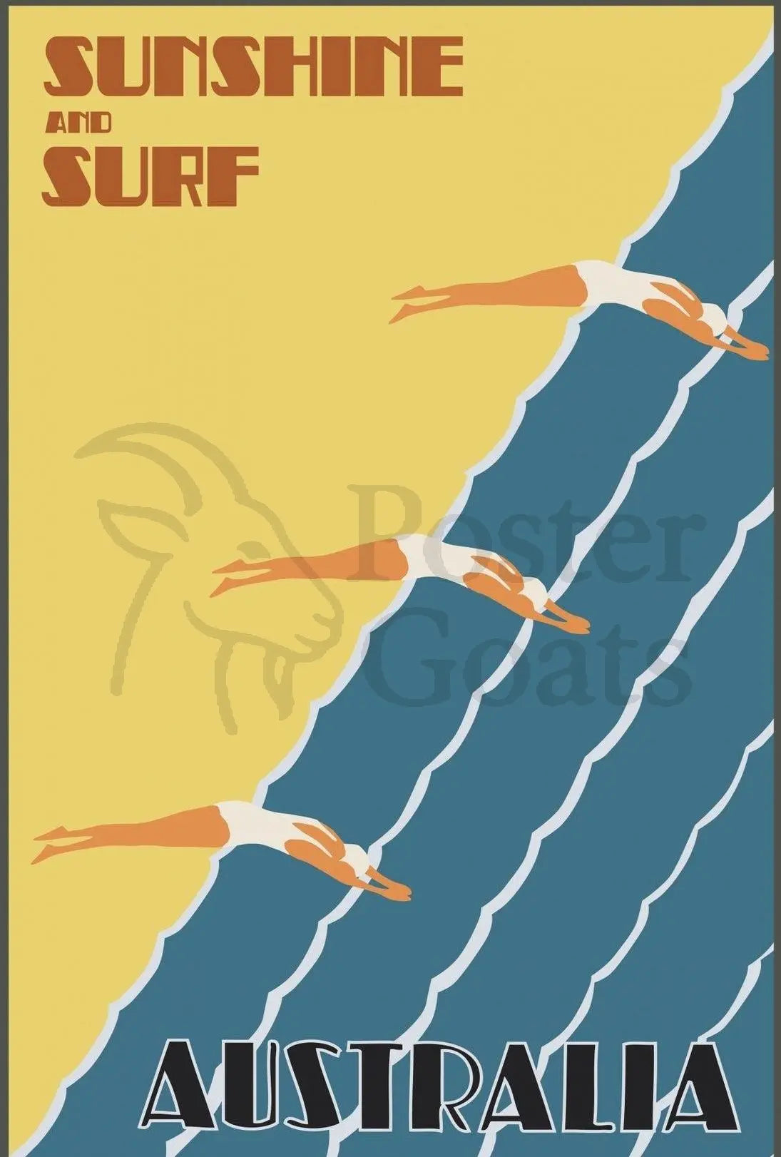 Sunshine and Surf: Vintage Australia Travel Poster PosterGoat
