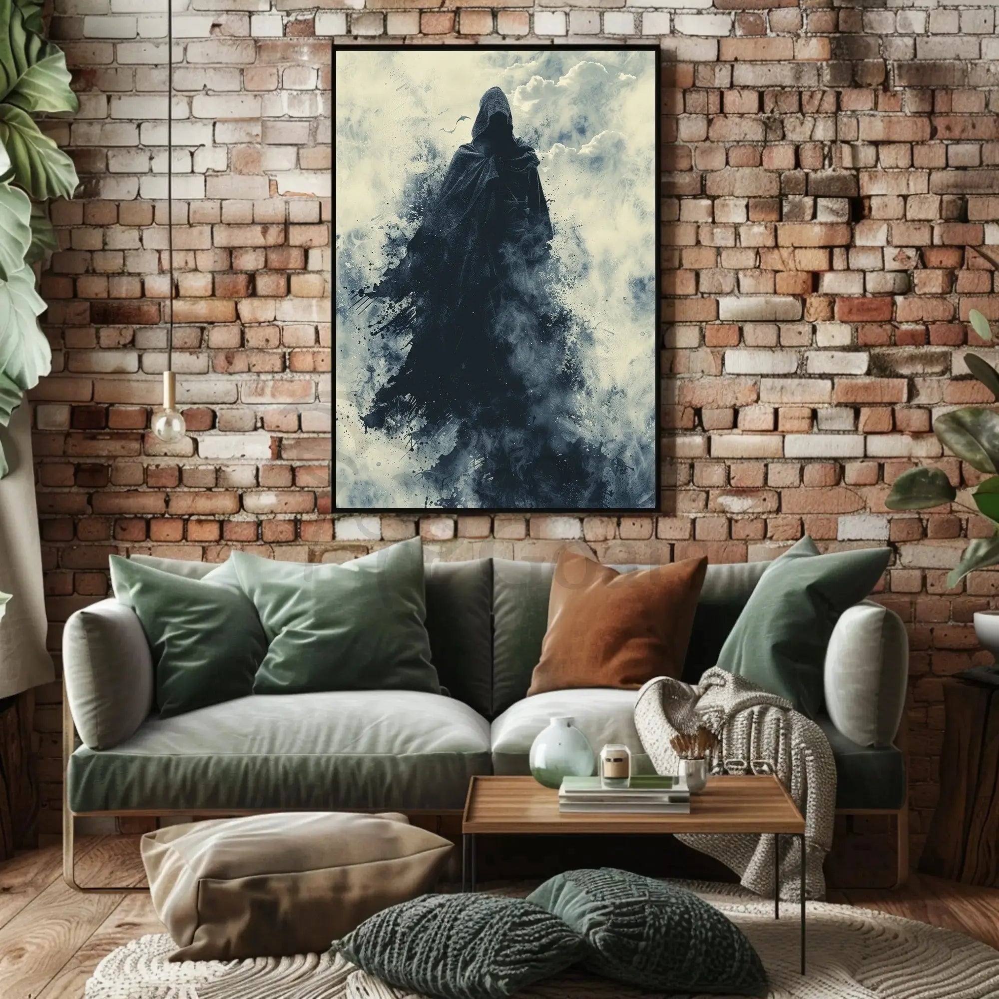 Supernatural Hooded Figure with Bats Artistic or Pop Culture Poster PosterGoat