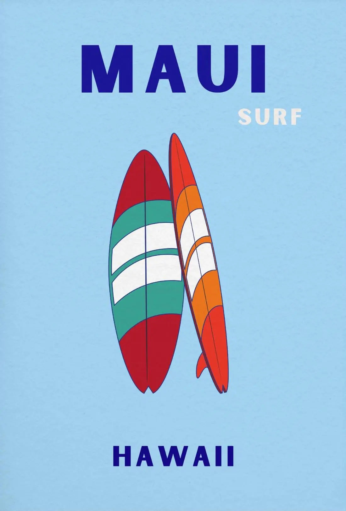 Surfboards and Waves Maui Hawaii Sports Poster PosterGoat