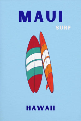 Surfboards and Waves Maui Hawaii Sports Poster PosterGoat