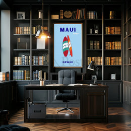 Surfboards and Waves Maui Hawaii Sports Poster PosterGoat