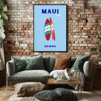 Surfboards and Waves Maui Hawaii Sports Poster PosterGoat