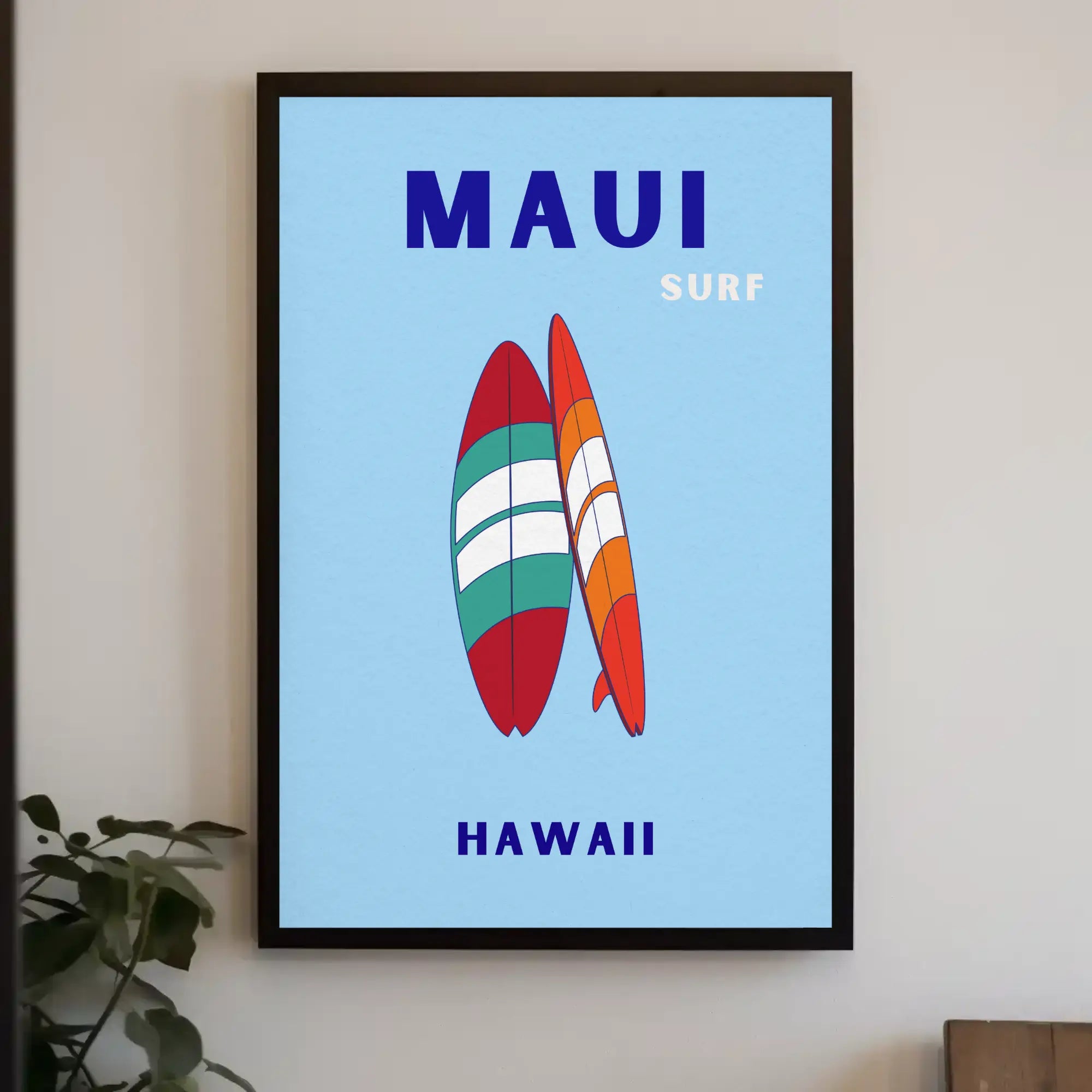Surfboards and Waves Maui Hawaii Sports Poster PosterGoat