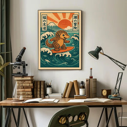 Surfing Pangolin Adventure Poster PosterGoat