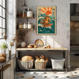 Surfing Pangolin Adventure Poster PosterGoat