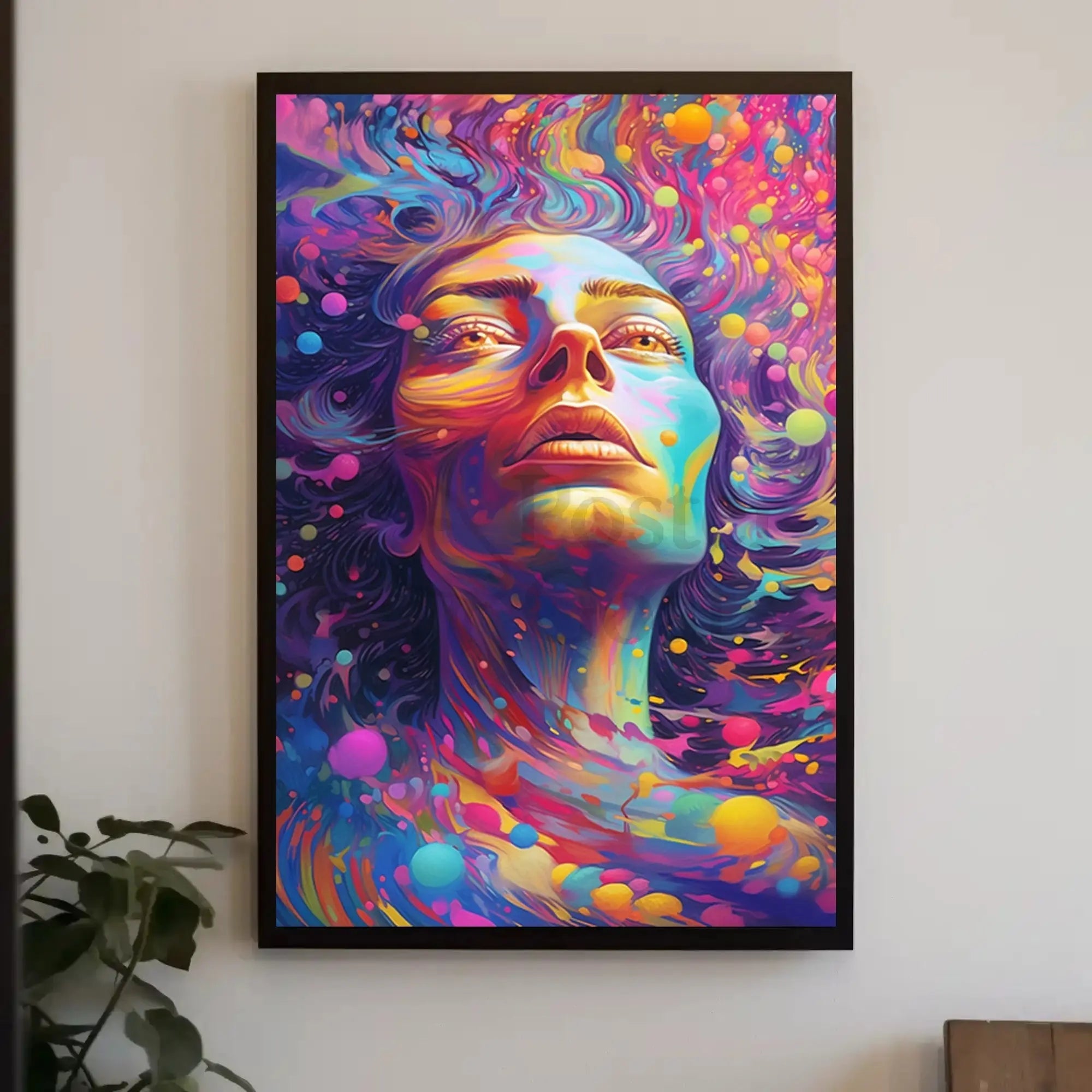 Surreal Cosmic Face Art Print Abstract, Artistic, or Pop Culture Poster PosterGoat