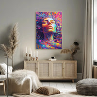 Surreal Cosmic Face Art Print Abstract, Artistic, or Pop Culture Poster PosterGoat