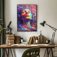Surreal Cosmic Face Art Print Abstract, Artistic, or Pop Culture Poster PosterGoat