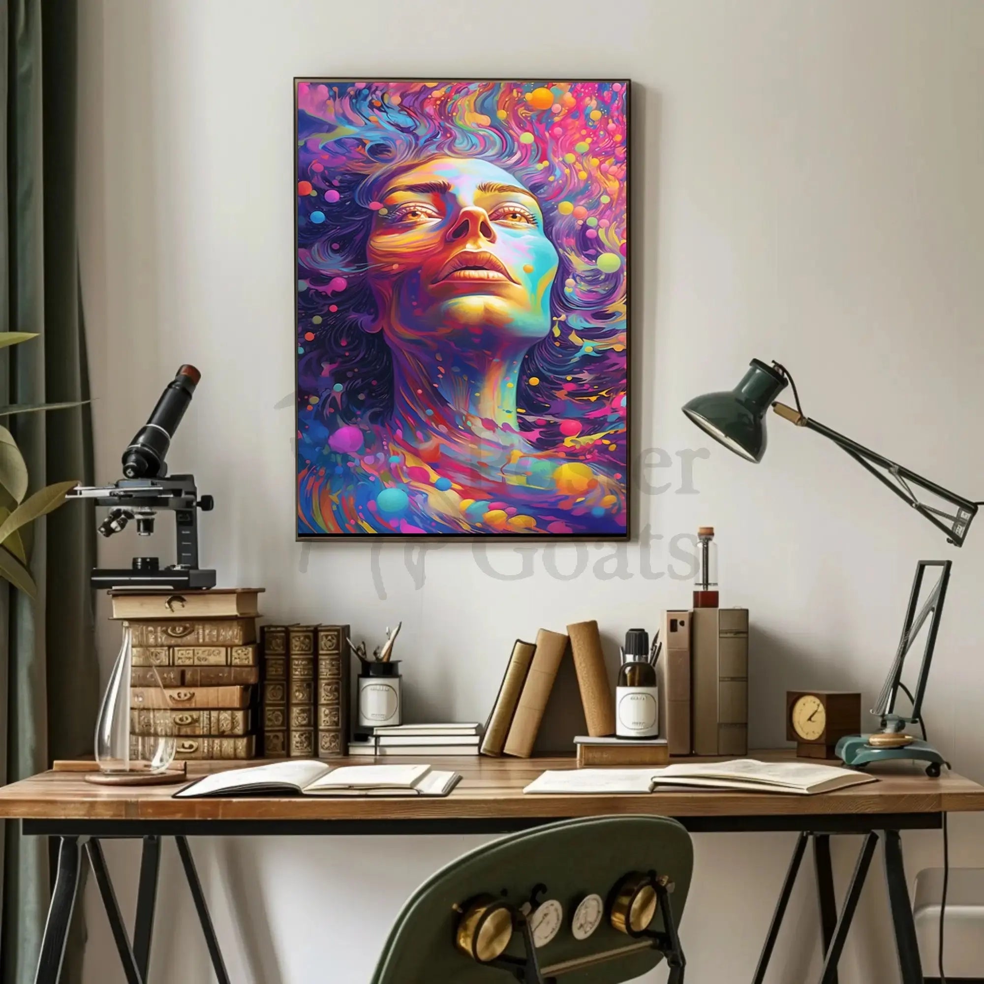 Surreal Cosmic Face Art Print Abstract, Artistic, or Pop Culture Poster PosterGoat