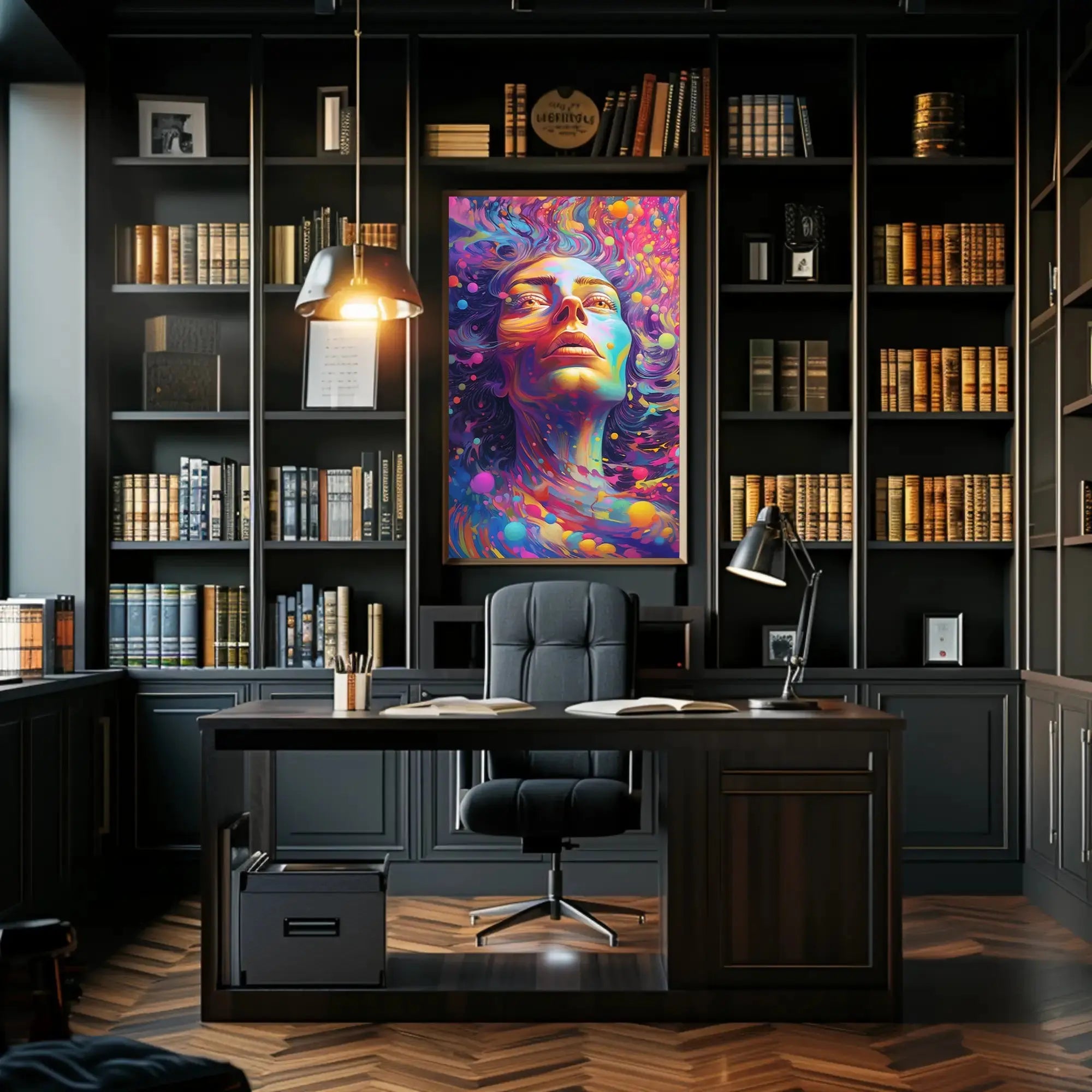 Surreal Cosmic Face Art Print Abstract, Artistic, or Pop Culture Poster PosterGoat