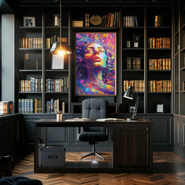 Surreal Cosmic Face Art Print Abstract, Artistic, or Pop Culture Poster PosterGoat