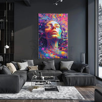 Surreal Cosmic Face Art Print Abstract, Artistic, or Pop Culture Poster PosterGoat