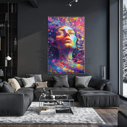 Surreal Cosmic Face Art Print Abstract, Artistic, or Pop Culture Poster PosterGoat