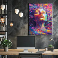 Surreal Cosmic Face Art Print Abstract, Artistic, or Pop Culture Poster PosterGoat