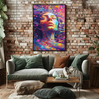 Surreal Cosmic Face Art Print Abstract, Artistic, or Pop Culture Poster PosterGoat