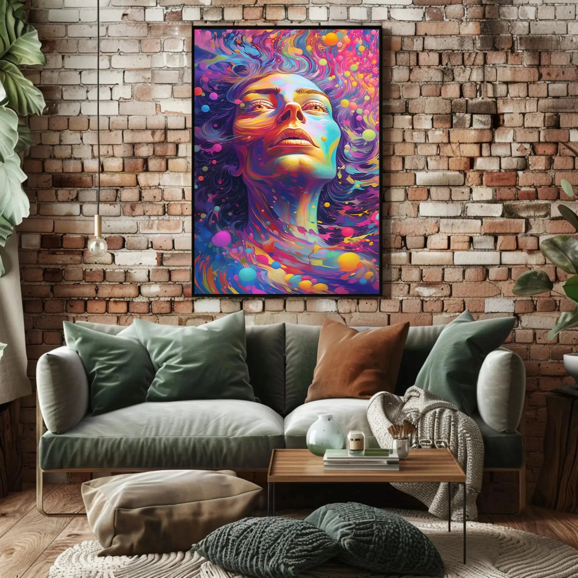 Surreal Cosmic Face Art Print Abstract, Artistic, or Pop Culture Poster PosterGoat