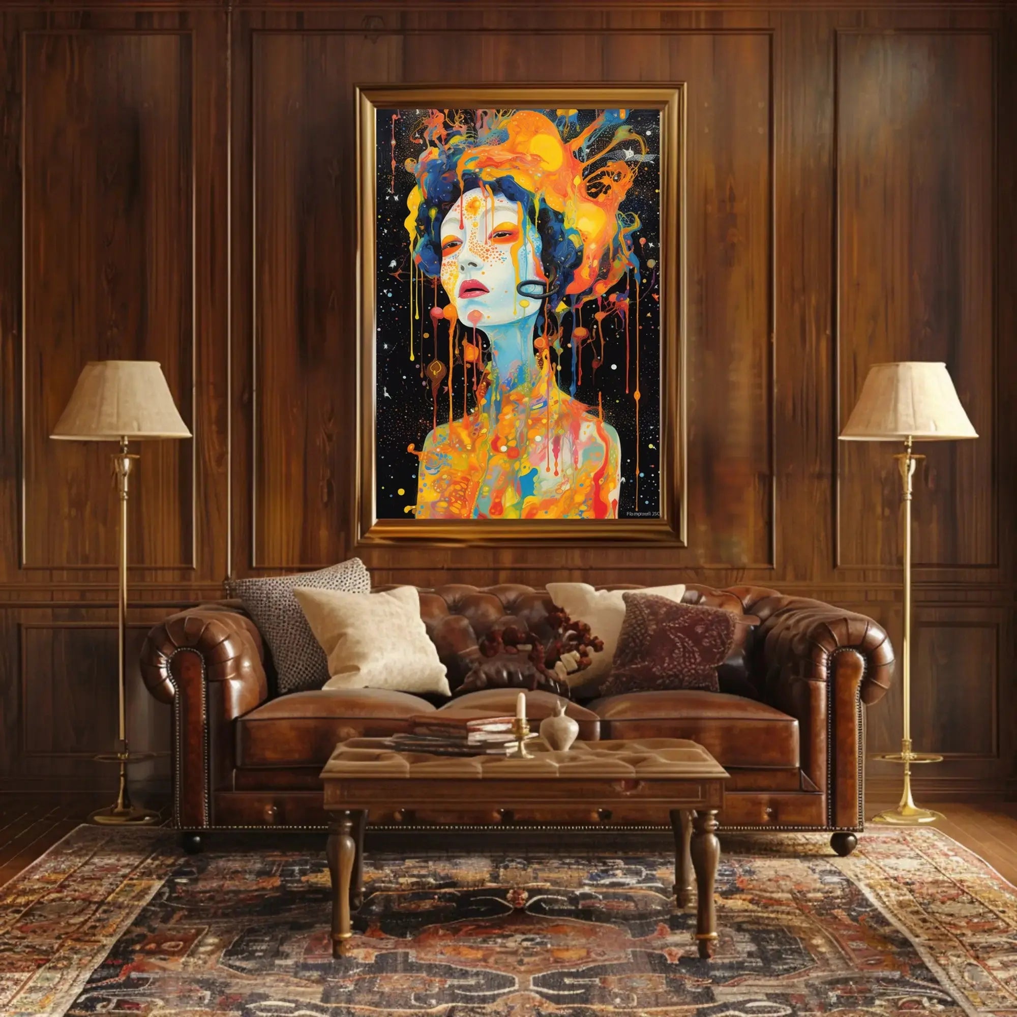 Surreal Cosmic Portrait Abstract, Artistic, or Pop Culture Poster PosterGoat