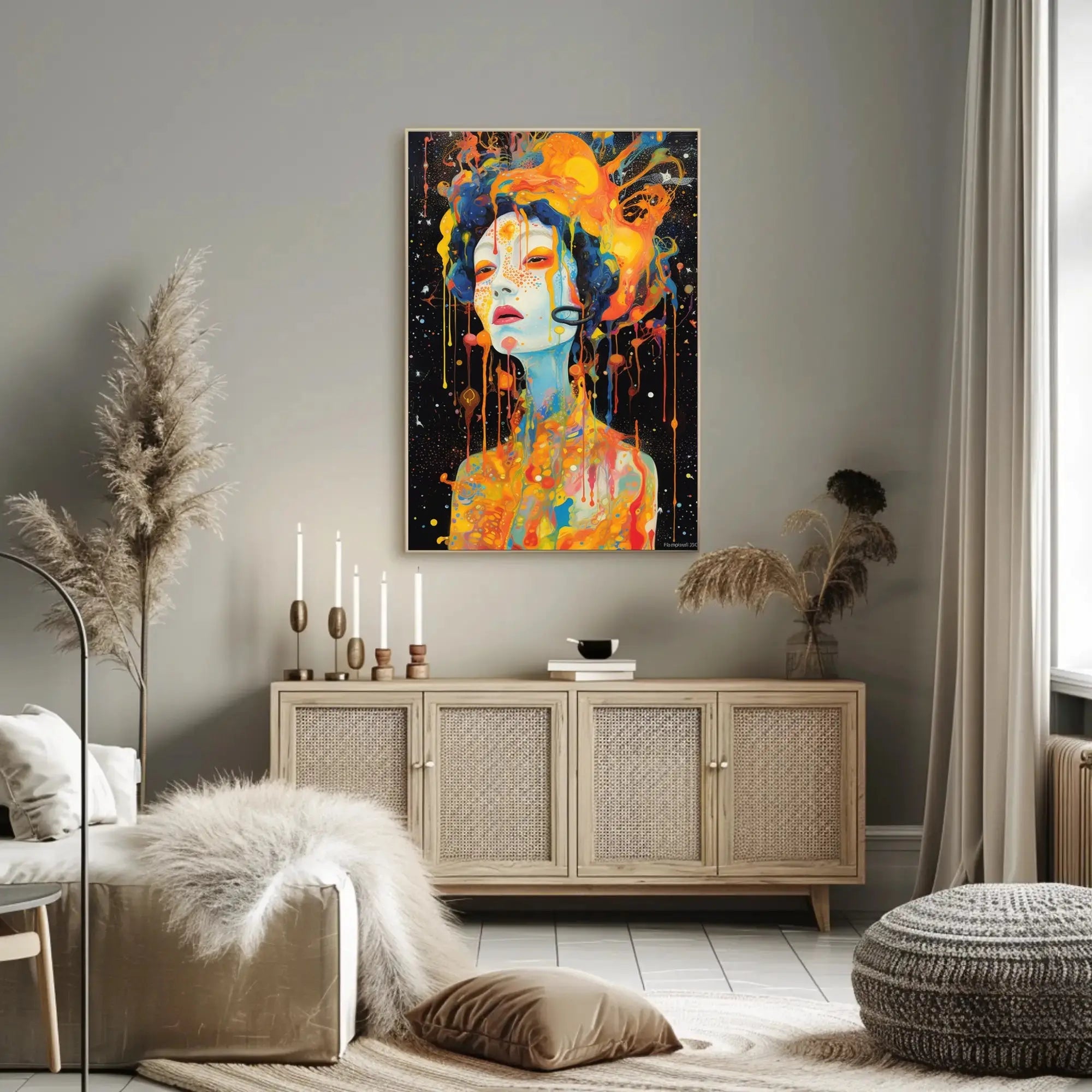 Surreal Cosmic Portrait Abstract, Artistic, or Pop Culture Poster PosterGoat