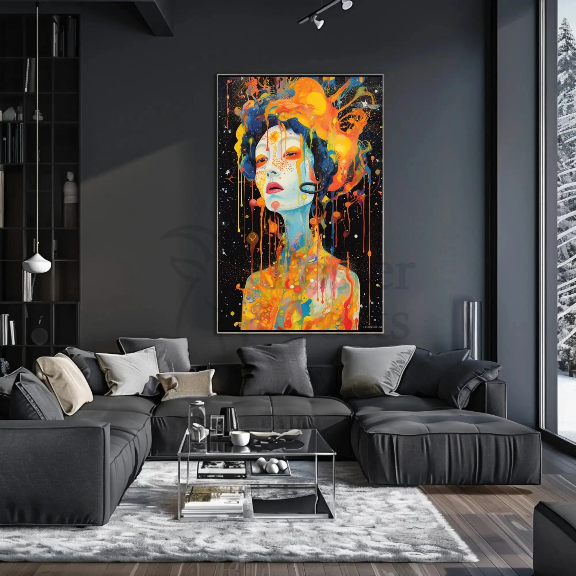 Surreal Cosmic Portrait Abstract, Artistic, or Pop Culture Poster PosterGoat