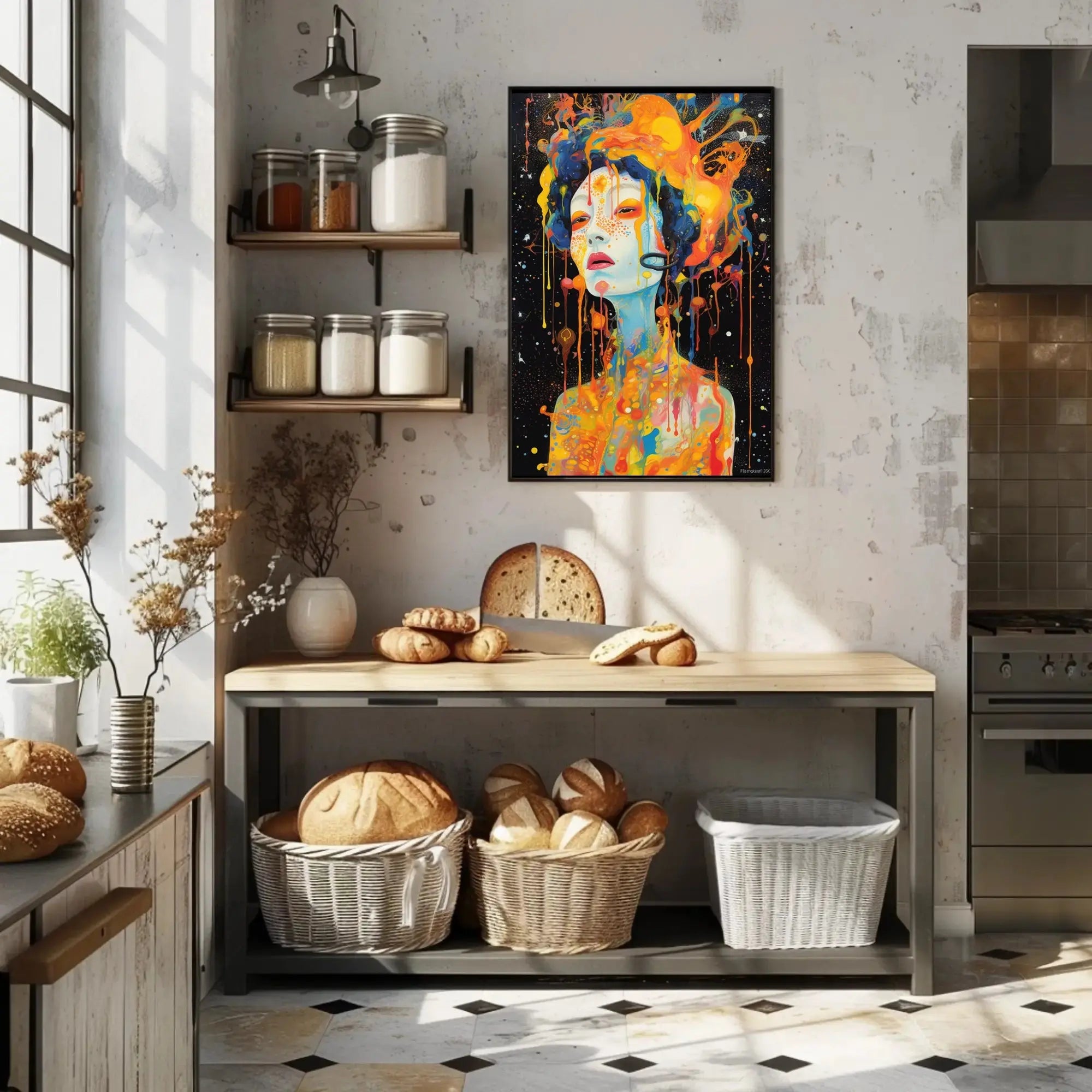 Surreal Cosmic Portrait Abstract, Artistic, or Pop Culture Poster PosterGoat
