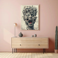 Surreal Faces' Fusion Wall Art: Abstract, Artistic, or Pop Culture Poster PosterGoat