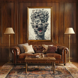 Surreal Faces' Fusion Wall Art: Abstract, Artistic, or Pop Culture Poster PosterGoat