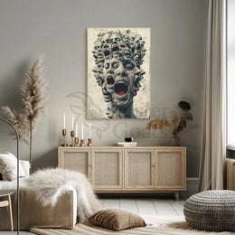 Surreal Faces' Fusion Wall Art: Abstract, Artistic, or Pop Culture Poster PosterGoat