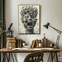 Surreal Faces' Fusion Wall Art: Abstract, Artistic, or Pop Culture Poster PosterGoat