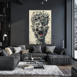 Surreal Faces' Fusion Wall Art: Abstract, Artistic, or Pop Culture Poster PosterGoat