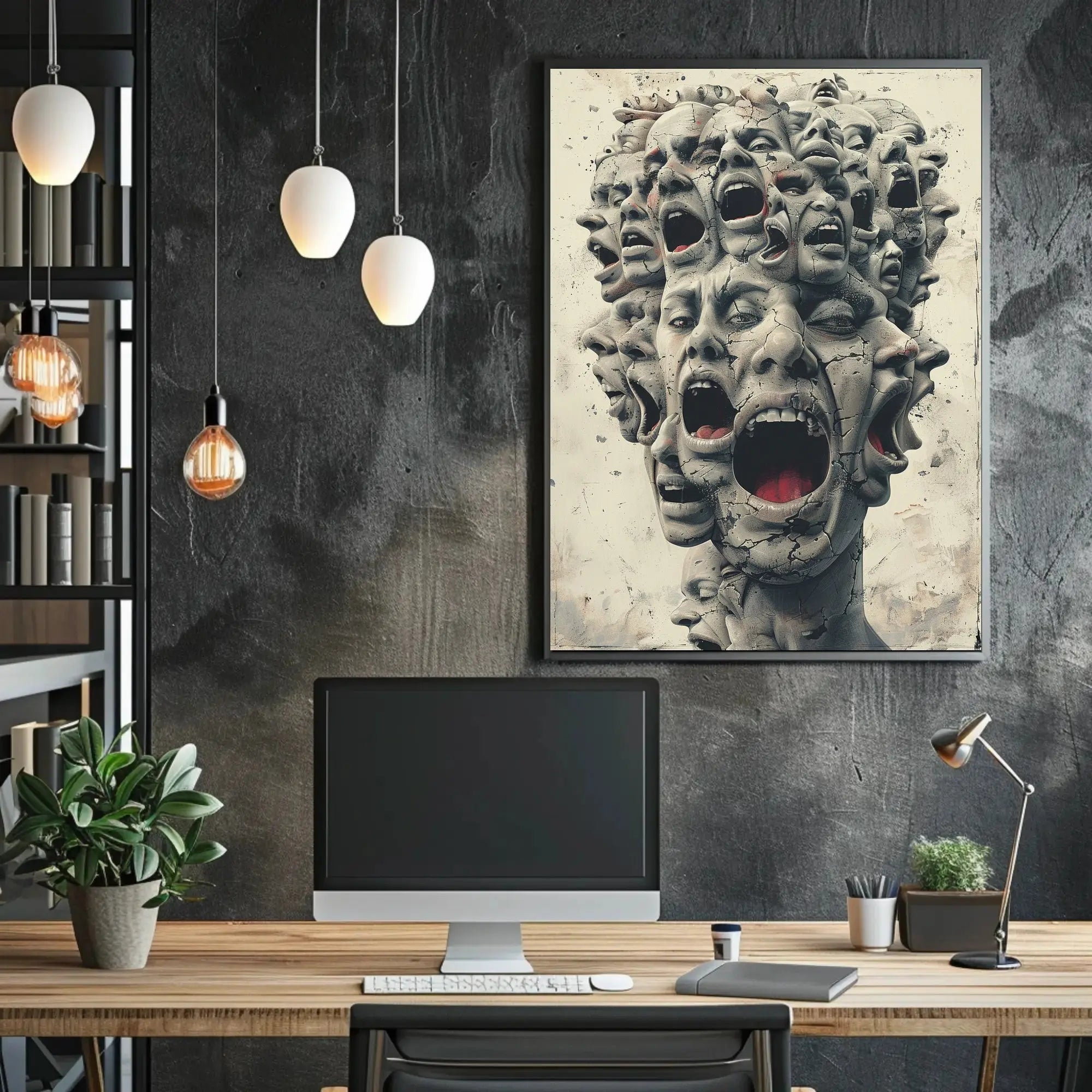 Surreal Faces' Fusion Wall Art: Abstract, Artistic, or Pop Culture Poster PosterGoat