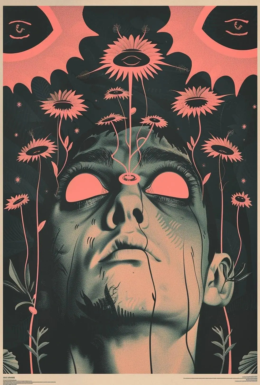 Surreal Floral Consciousness Abstract, Artistic, or Pop Culture Poster PosterGoat