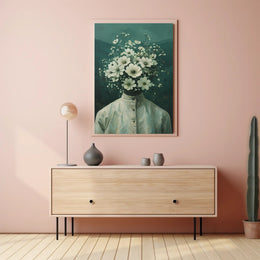 Surreal Floral Head Art Print: Abstract or Artistic Poster PosterGoat