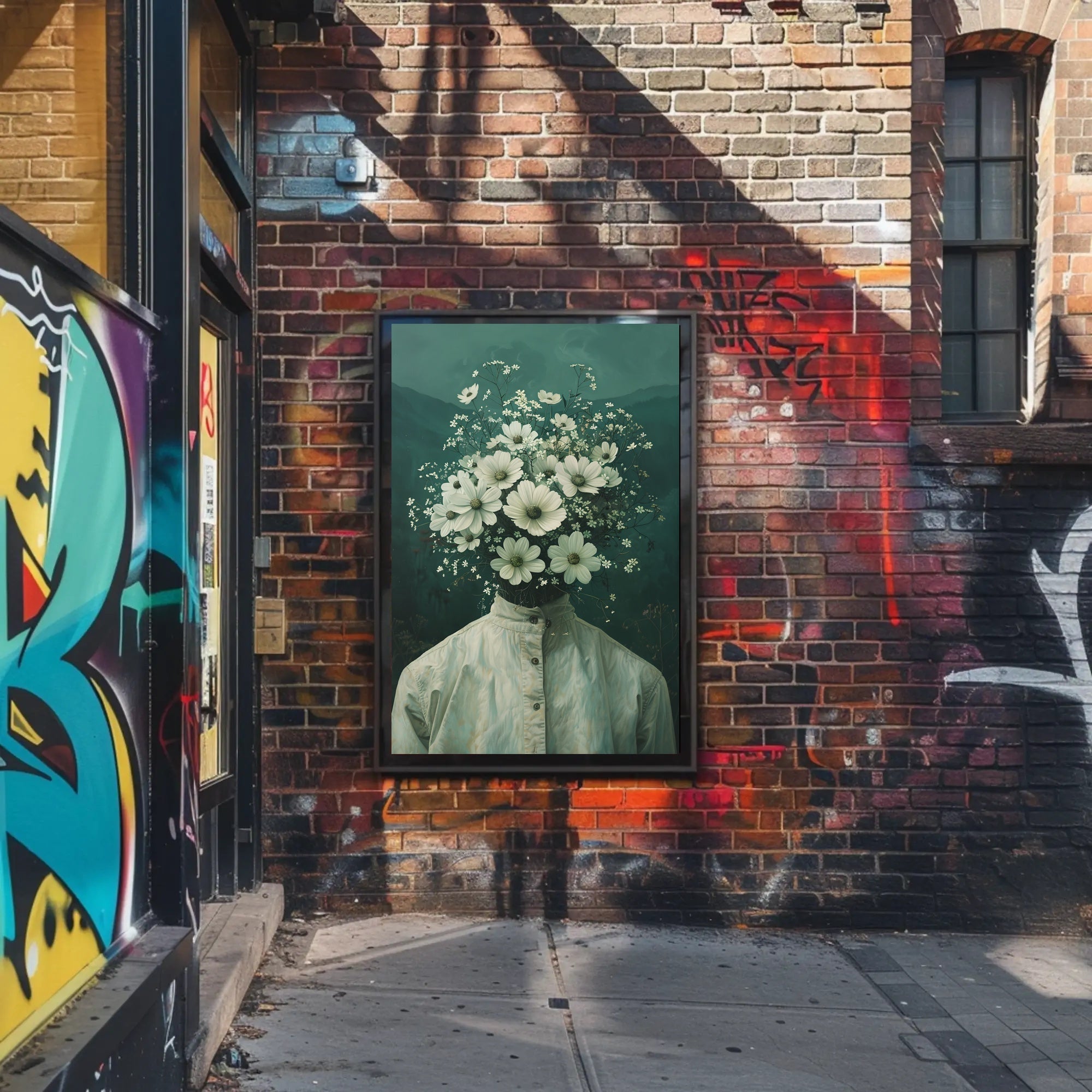 Surreal Floral Head Art Print: Abstract or Artistic Poster PosterGoat