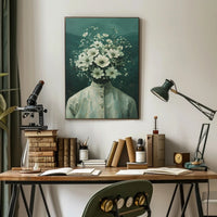 Surreal Floral Head Art Print: Abstract or Artistic Poster PosterGoat