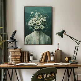 Surreal Floral Head Art Print: Abstract or Artistic Poster PosterGoat