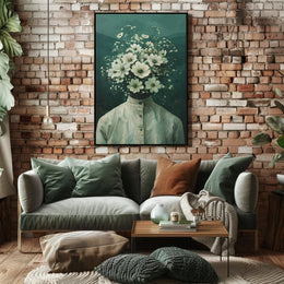 Surreal Floral Head Art Print: Abstract or Artistic Poster PosterGoat