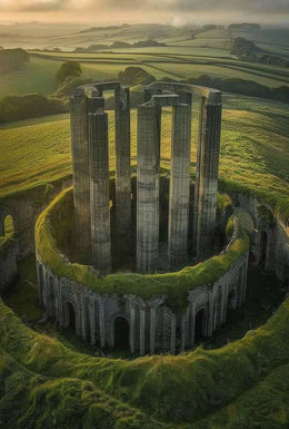 Surreal Fusion of Nature and Architecture - Artistic Poster PosterGoat