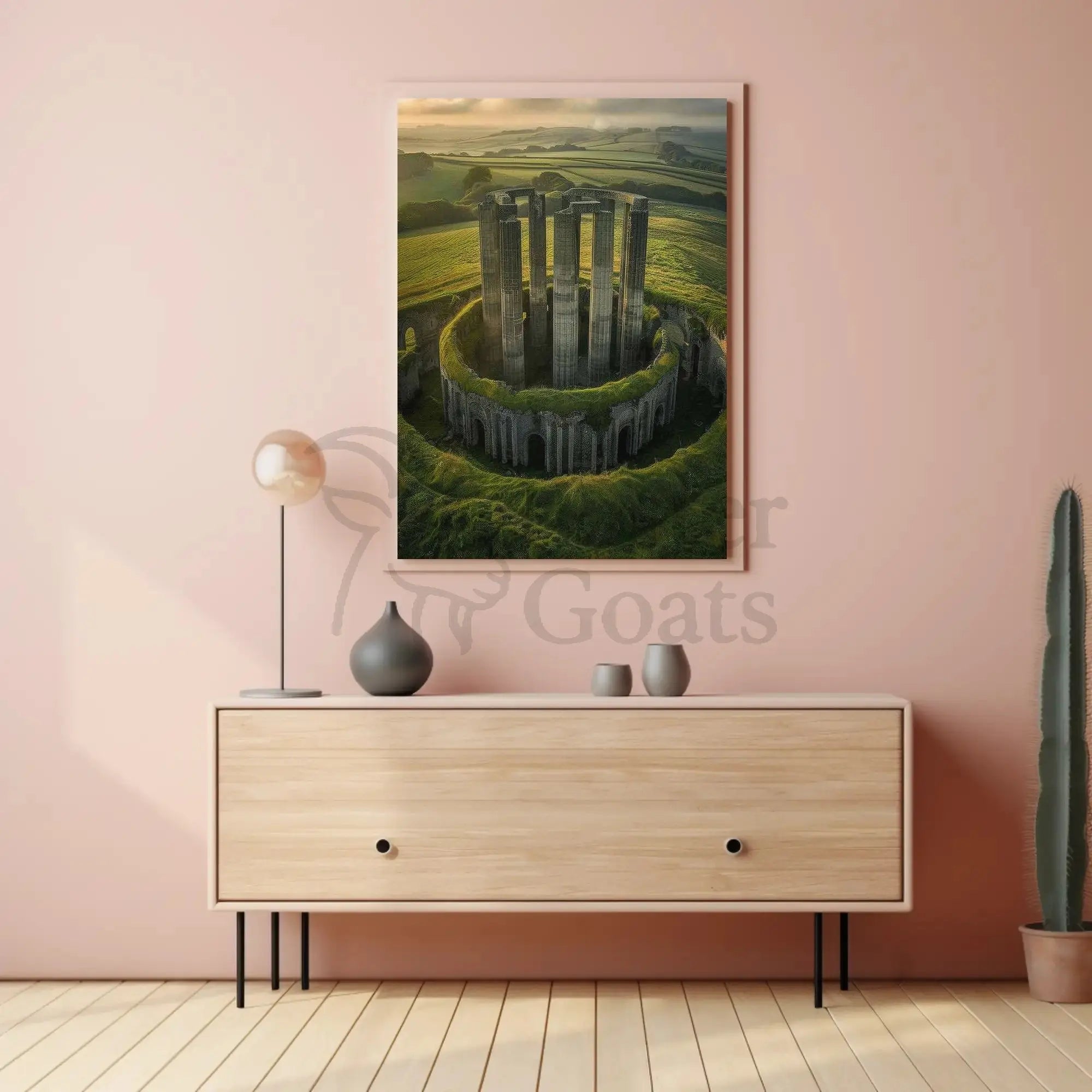Surreal Fusion of Nature and Architecture - Artistic Poster PosterGoat
